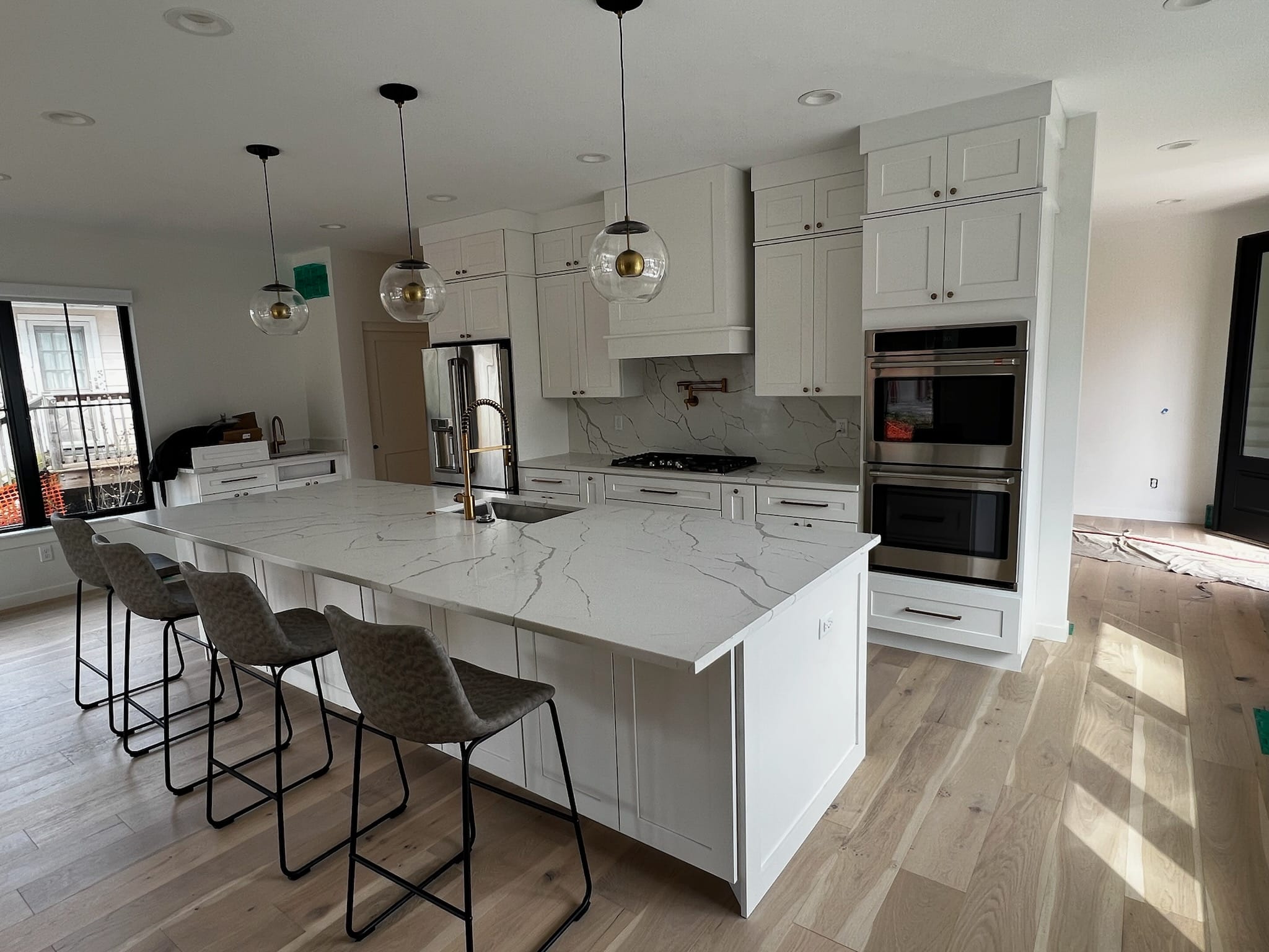 Marble kitchen island
